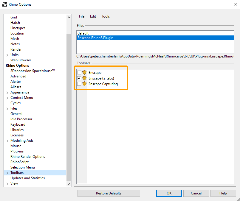 Cửa sổ tùy chọn Rhino Cửa sổ tùy chọn Rhino