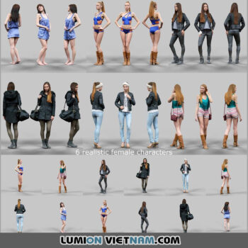 6 Realistic Female Characters [SKETCHUP MODELS]