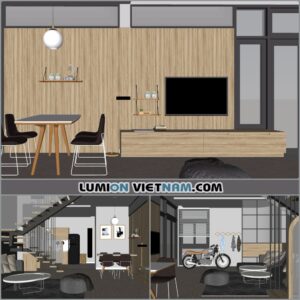 LIVING ROOM [SKETCHUP INTERIORS SCENE]
