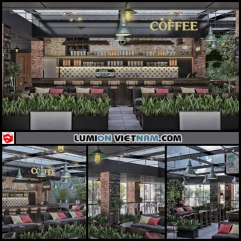 Coffee Shop - Sketchup Interior Scene By Cu Tý