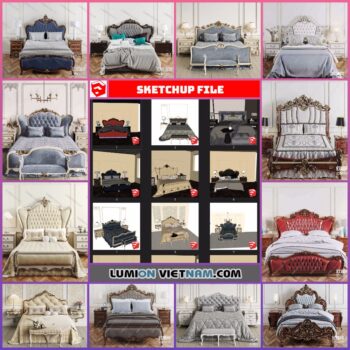 3D BED COLLECTION [SKETCHUP MODEL FREE DOWNLOAD]