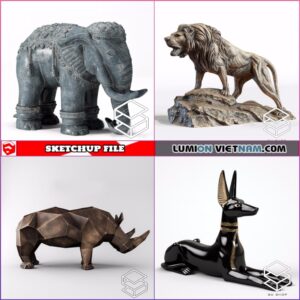 3D ANIMAL STATUE DECOR [SKETCHUP MODEL- FREE DOWNLOAD]
