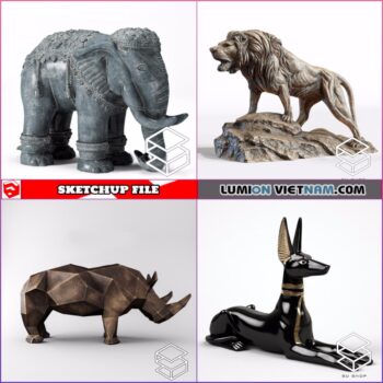 3D ANIMAL STATUE DECOR [SKETCHUP MODEL- FREE DOWNLOAD]