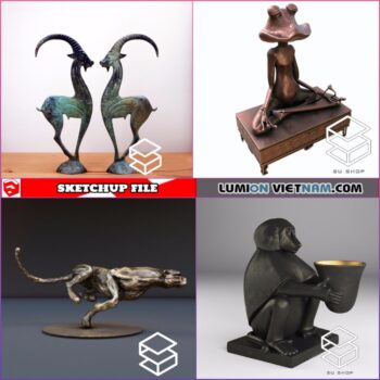 3D ANIMAL STATUE DECOR [SKETCHUP MODEL- FREE DOWNLOAD]