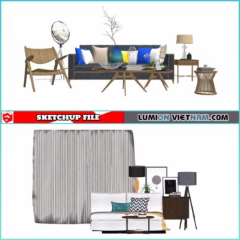 3D LIVING ROOM SET [SKETCHUP MODEL- FREE DOWNLOAD]
