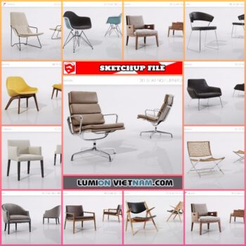3D CHAIR COLLECTION [SKETCHUP MODEL FREE DOWNLOAD]