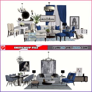 3D LIVING ROOM SET [SKETCHUP MODEL- FREE DOWNLOAD]
