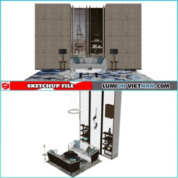 3D LIVING ROOM SET [SKETCHUP MODEL- FREE DOWNLOAD]
