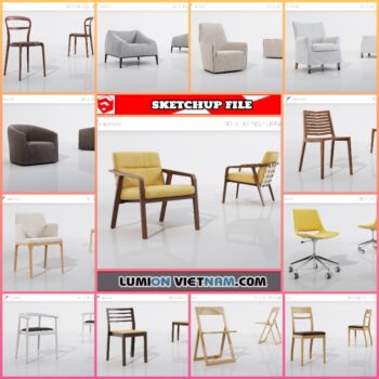3D CHAIR COLLECTION [SKETCHUP MODEL- FREE DOWNLOAD]
