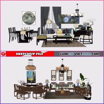 3D LIVING ROOM SET [SKETCHUP MODEL- FREE DOWNLOAD]