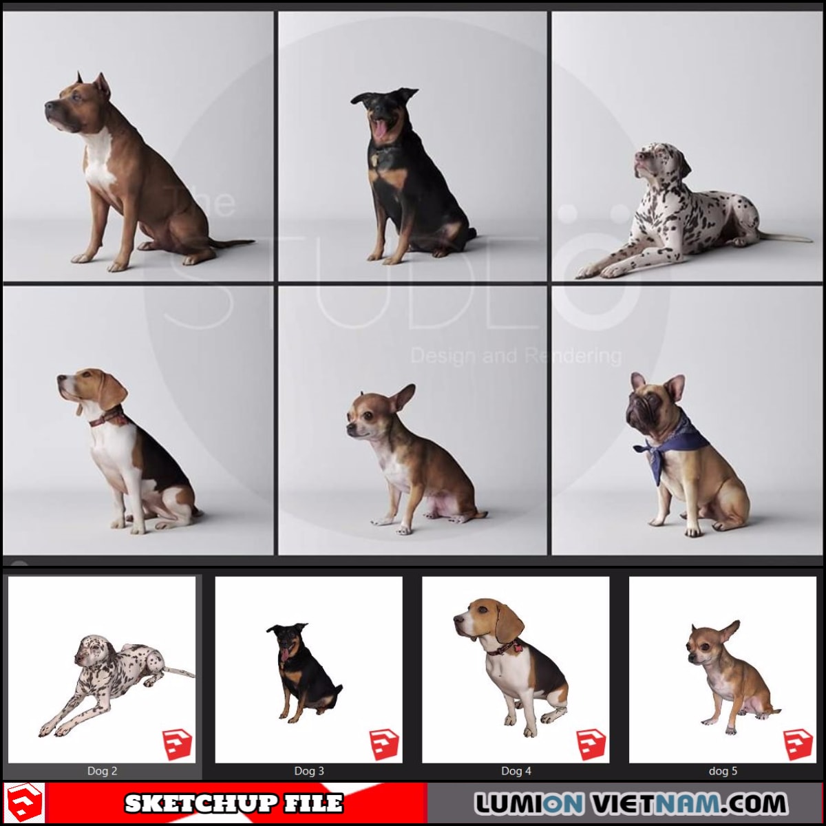 3d dog2-sketchup model free download-min