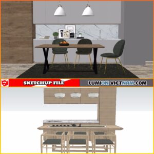 3D DINING ROOM SET [SKETCHUP MODEL-FREE DOWNLOAD]