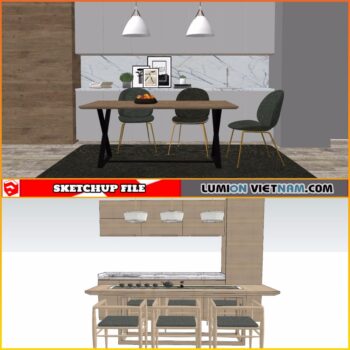 3D DINING ROOM SET [SKETCHUP MODEL-FREE DOWNLOAD]