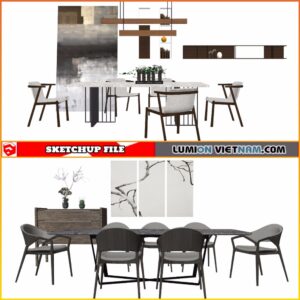 3D DINING ROOM SET [SKETCHUP MODEL-FREE DOWNLOAD]