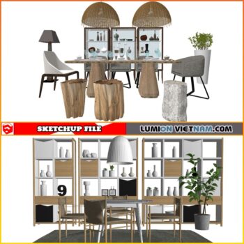 3D DINING ROOM SET [SKETCHUP MODEL-FREE DOWNLOAD]