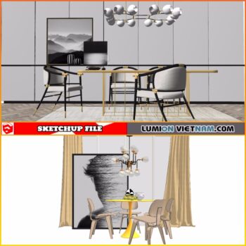 3D DINING ROOM SET [SKETCHUP MODEL-FREE DOWNLOAD]