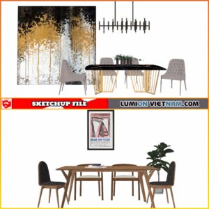 3D DINING ROOM SET [SKETCHUP MODEL-FREE DOWNLOAD]