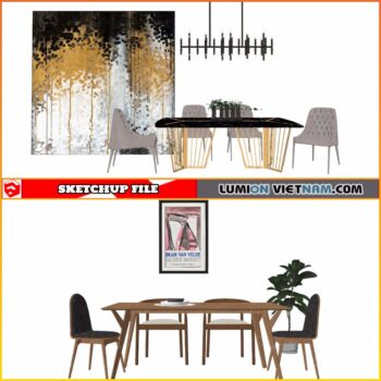 3D DINING ROOM SET [SKETCHUP MODEL-FREE DOWNLOAD]