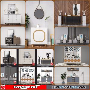 3D DISPLAY CABINETS COLLECTION [SKETCHUP MODEL FREE DOWNLOAD]