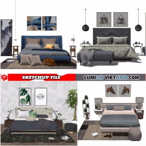 COMBO BED [SKETCHUP MODEL- FREE DOWNLOAD]