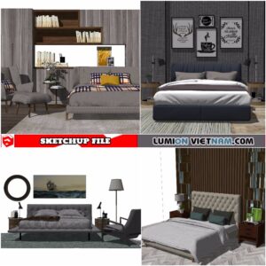 COMBO BED [SKETCHUP MODEL- FREE DOWNLOAD]