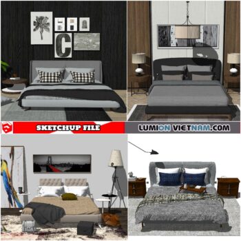 COMBO BED [SKETCHUP MODEL- FREE DOWNLOAD]