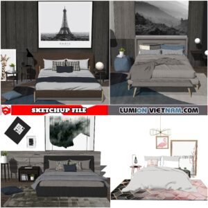 COMBO BED [SKETCHUP MODEL- FREE DOWNLOAD]