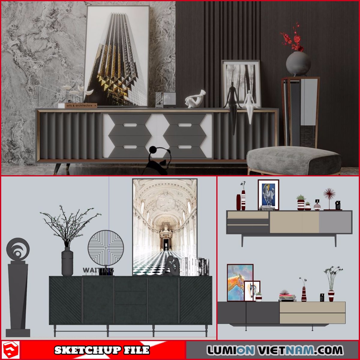 3D DISPLAY CABINETS 3 BY KhanhTran -SKETCHUP MODEL FREE DOWNLOAD-min