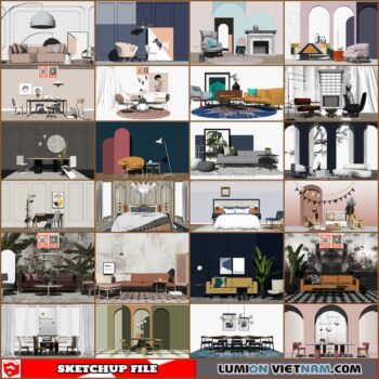 3D SET COLLECTION [SKETCHUP MODEL- FREE DOWNLOAD]