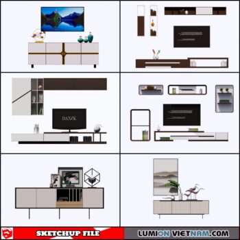3D TV SHELF [SKETCHUP MODELS- FREE DOWNLOAD]