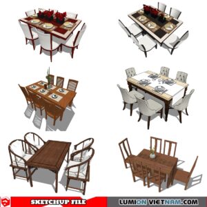 DINING TABLE [SKETCHUP MODEL FREE DOWNLOAD]