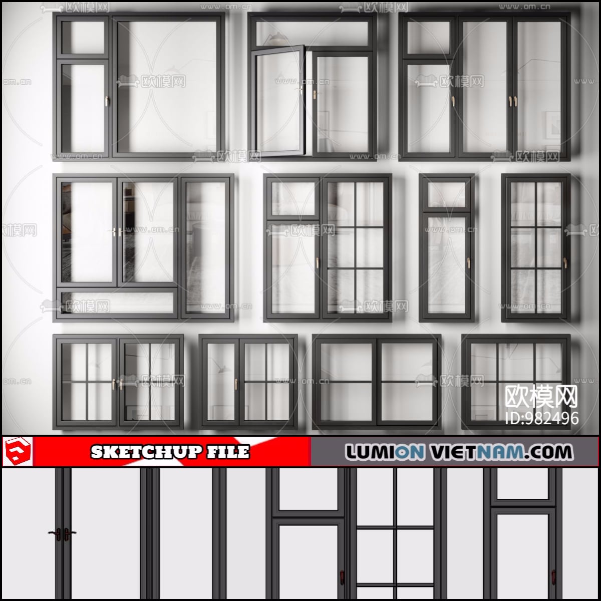 ALUMINUM DOOR 1 -SKETCHUP MODEL-min