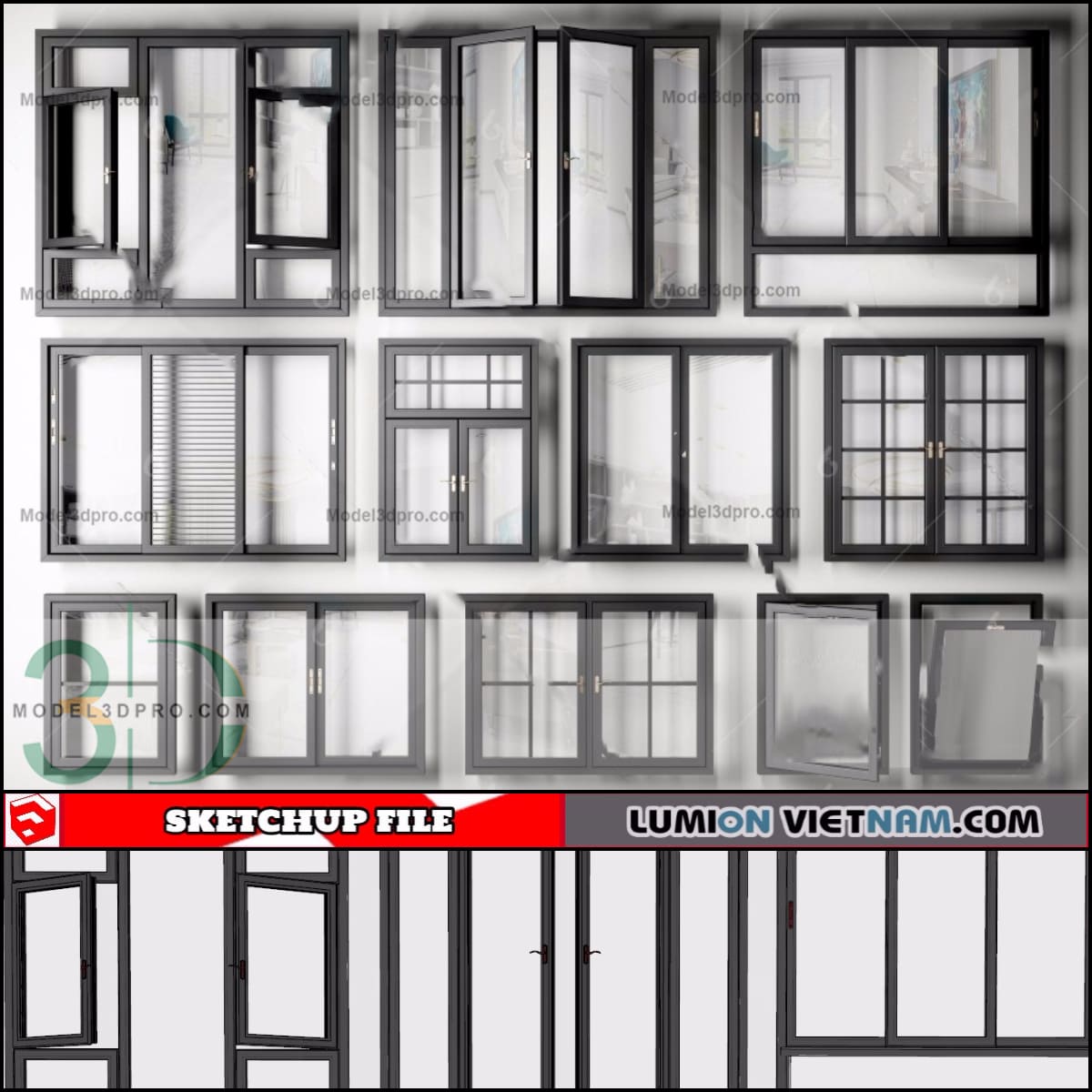 ALUMINUM DOOR 2 -SKETCHUP MODEL-min