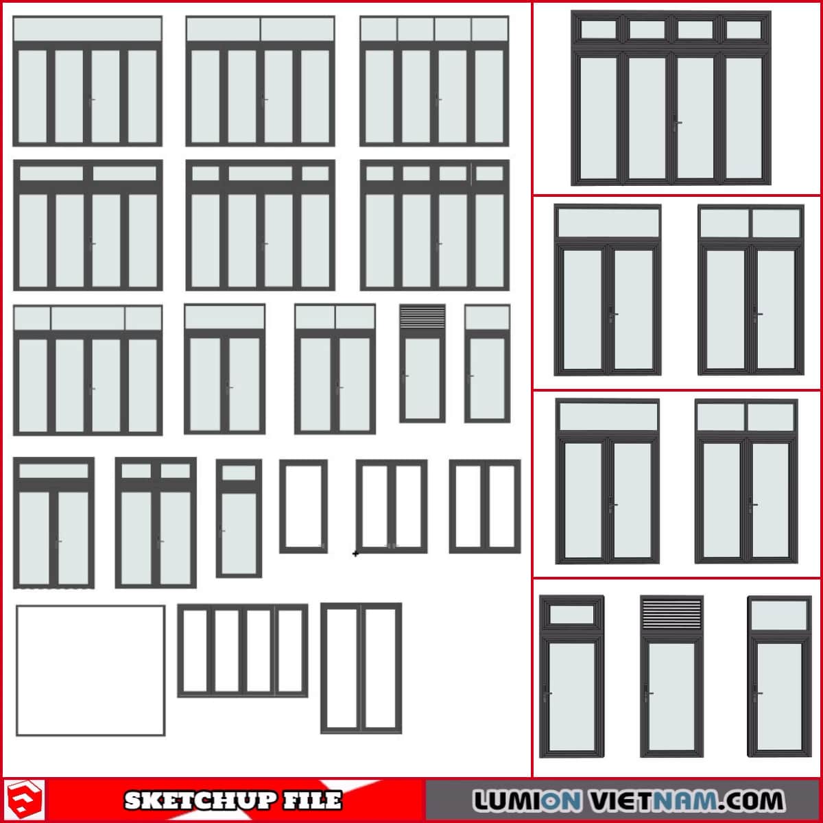 ALUMINUM DOOR 5 -SKETCHUP MODEL-min