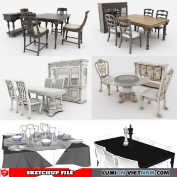 DINING TABLE [SKETCHUP MODEL FREE DOWNLOAD]