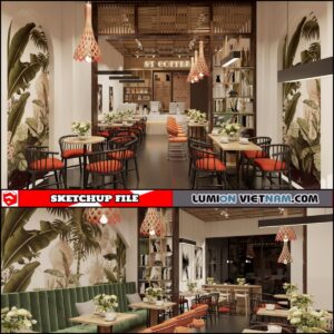 COFFE SHOP [SKETCHUP INTERIOR SCENE FREE DOWNLOAD]