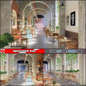 COFFE SHOP [SKETCHUP INTERIOR SCENE FREE DOWNLOAD]
