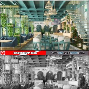 COFFE SHOP [SKETCHUP INTERIOR SCENE FREE DOWNLOAD]