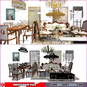 CLASSIC LIVING ROOM SET [SKETCHUP MODEL- FREE DOWNLOAD]