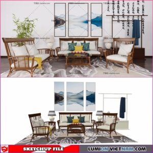 CLASSIC LIVING ROOM SET [SKETCHUP MODEL- FREE DOWNLOAD]