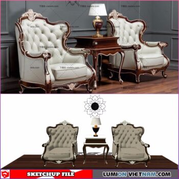 CLASSIC LIVING ROOM SET [SKETCHUP MODEL- FREE DOWNLOAD]