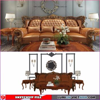 CLASSIC LIVING ROOM SET [SKETCHUP MODEL- FREE DOWNLOAD]