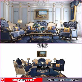 CLASSIC LIVING ROOM SET [SKETCHUP MODEL- FREE DOWNLOAD]
