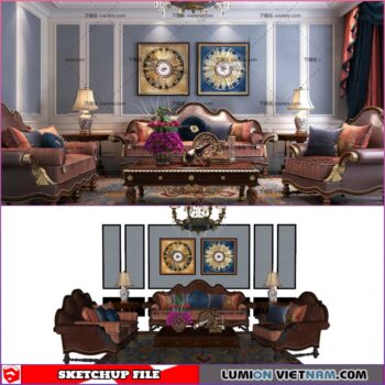 CLASSIC LIVING ROOM SET [SKETCHUP MODEL- FREE DOWNLOAD]