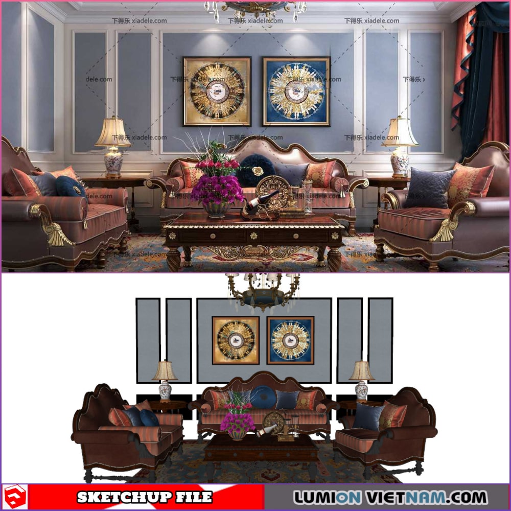 Classic living room Set 12-min