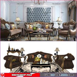 CLASSIC LIVING ROOM SET [SKETCHUP MODEL- FREE DOWNLOAD]