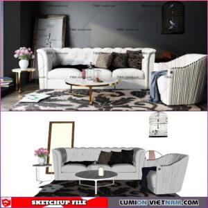 CLASSIC LIVING ROOM SET [SKETCHUP MODEL- FREE DOWNLOAD]