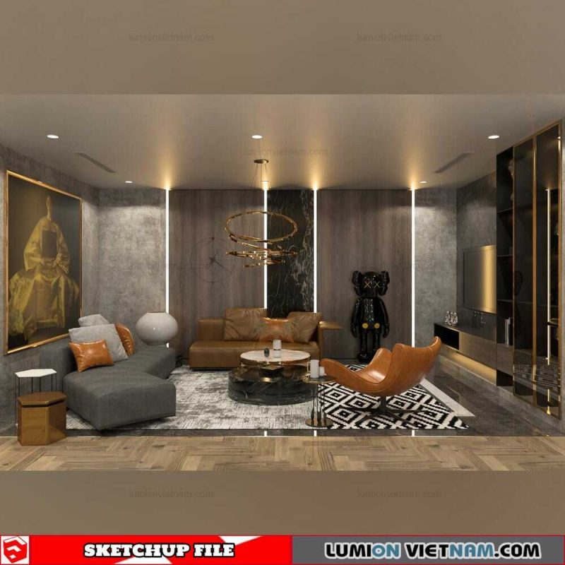 Livingroom - Sketchup Interior Scene By Thich Phat Hoang