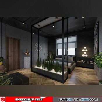 Bedroom - Sketchup Interior Scene By Nguyen Tan Phuong