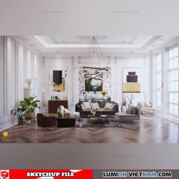 Livingroom - Sketchup Interior Scene By Tuan Anh